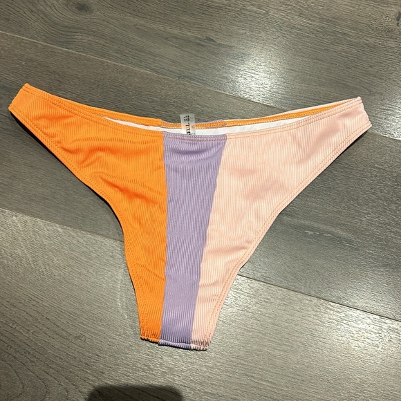 ZAFUL Ribbed Colorblock V Wired High Leg Bikini Swimwear women size 8-10 - Picture 10 of 12